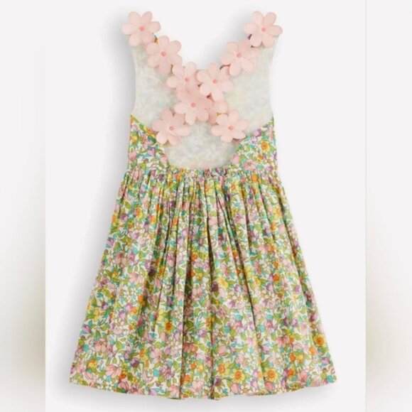 *Mini Boden* Fun Cross-back Strap Dress - Soft Ivory Florabunda - 10/11 - NEW!